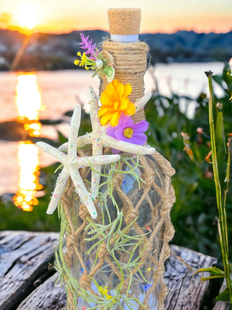 fairy light bottle sunset beach arts crafts